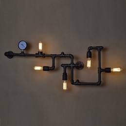 Industrielle Vegglamper I Loftstil Antikke Edison-Vegglamper Med Pærer Vintage Rørvegglampe For Stuebelysning