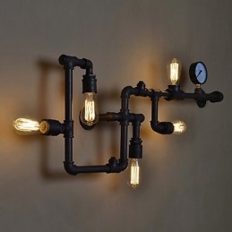 Industrielle Vegglamper I Loftstil Antikke Edison-Vegglamper Med Pærer Vintage Rørvegglampe For Stuebelysning