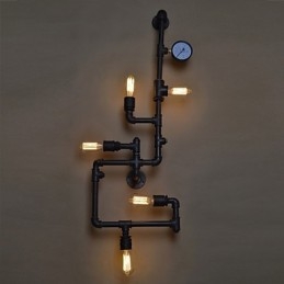 Industrielle Vegglamper I Loftstil Antikke Edison-Vegglamper Med Pærer Vintage Rørvegglampe For Stuebelysning