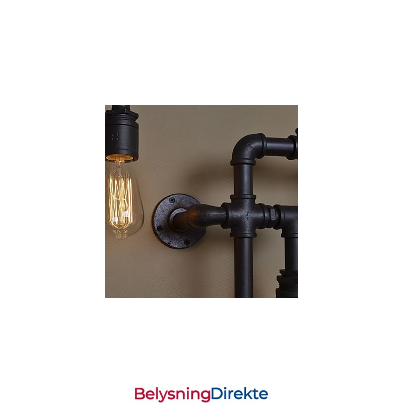 Industrielle Vegglamper I Loftstil Antikke Edison-Vegglamper Med Pærer Vintage Rørvegglampe For Stuebelysning