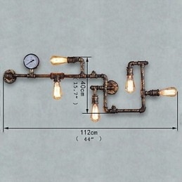 Industrielle Vegglamper I Loftstil Antikke Edison-Vegglamper Med Pærer Vintage Rørvegglampe For Stuebelysning