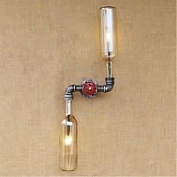 Rustikk Lodge Messingdetaljer For Omgivelseslys Vegglampe Vegglampe Amber