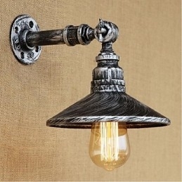 Industriell Stil Nordisk Vannrørsvegglampe Vegglampe Sølv