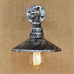 Industriell Stil Nordisk Vannrørsvegglampe Vegglampe Sølv