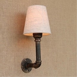 Rustikk Lodge Messingdetalj For Omgivelseslys Vegglampe Vegglampe