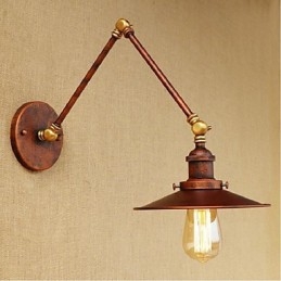 Lang Arm Halvrusten Industriell Retro Nostalgisk Uttrekkbar Sammenleggbar Vegglampe Vegglampe