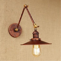 Lang Arm Halvrusten Industriell Retro Nostalgisk Uttrekkbar Sammenleggbar Vegglampe Vegglampe