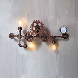 Vintage Industrielle Rørvegglamper I Treform, Kreative, Dreibare Lys, Restaurant, Kafé, Bar, Dekorasjonsbelysning
