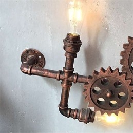 Vintage Industrielle Rørvegglamper I Treform, Kreative, Dreibare Lys, Restaurant, Kafé, Bar, Dekorasjonsbelysning