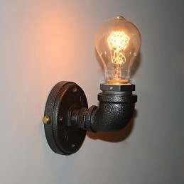 Enkel Retro Industriell Jernrør Dekorativ Vegglampe Veggarmatur