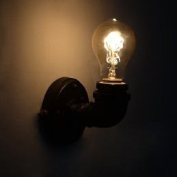 Enkel Retro Industriell Jernrør Dekorativ Vegglampe Veggarmatur