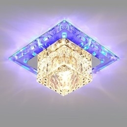 Mini Krystall Taklampe Spotlight 3W Kreativ Lampe Rørlys Fargerik Farge Firkantet Kuppellys