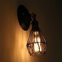 Retro Industriell Stil Landlig Metallvegglampe Restaurant Kafé Mini Vegglampetter