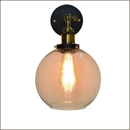 Vegglampe I Jern, Svart, Enkel, Retro Vegglampe, Dekorativ Vegglampe I Europeisk Stil Med Ett Hode