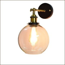 Vegglampe I Jern, Svart, Enkel, Retro Vegglampe, Dekorativ Vegglampe I Europeisk Stil Med Ett Hode