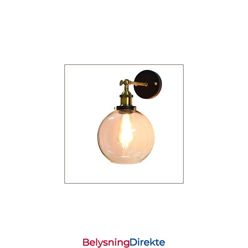 Vegglampe I Jern, Svart, Enkel, Retro Vegglampe, Dekorativ Vegglampe I Europeisk Stil Med Ett Hode