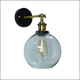 Vegglampe I Jern, Svart, Enkel, Retro Vegglampe, Dekorativ Vegglampe I Europeisk Stil Med Ett Hode