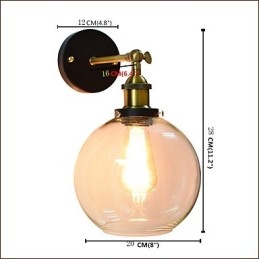 Vegglampe I Jern, Svart, Enkel, Retro Vegglampe, Dekorativ Vegglampe I Europeisk Stil Med Ett Hode