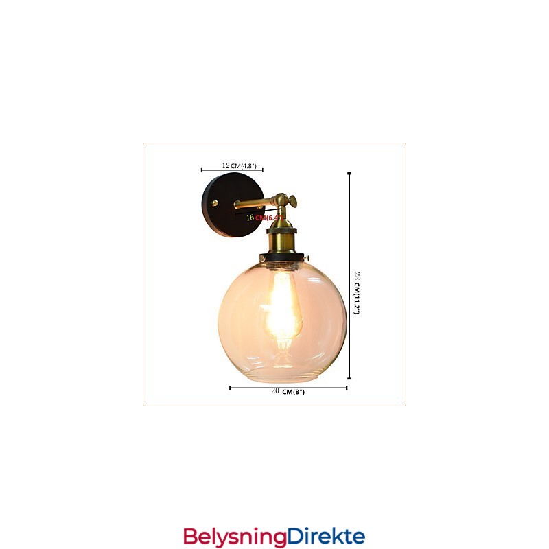 Vegglampe I Jern, Svart, Enkel, Retro Vegglampe, Dekorativ Vegglampe I Europeisk Stil Med Ett Hode