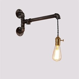 Vintage Industrielle Rørvegglamper Med Bryter Kreative Lys Restaurant Kafé Bar Dekorasjonsbelysning Med 1 Lyspære Malt Overflate