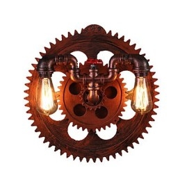 2 Hoder Vintage Industrielle Vegglamper I Treformet Form Restaurant Kafé Bar Dekorasjon Vegglampetter