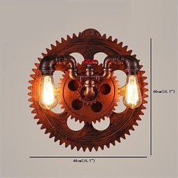 2 Hoder Vintage Industrielle Vegglamper I Treformet Form Restaurant Kafé Bar Dekorasjon Vegglampetter