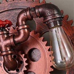 2 Hoder Vintage Industrielle Vegglamper I Treformet Form Restaurant Kafé Bar Dekorasjon Vegglampetter