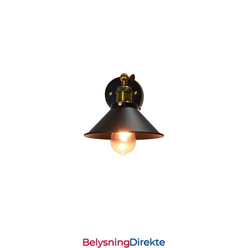 Mal Enkeltvegg Jernvegglampe Dum Svart Lyssabellampe På Veggen