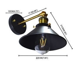 Mal Enkeltvegg Jernvegglampe Dum Svart Lyssabellampe På Veggen