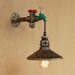 Landlig Retro-Maleri I Ministil Med Omgivende Lys, Vegglampe