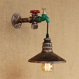Landlig Retro-Maleri I Ministil Med Omgivende Lys, Vegglampe