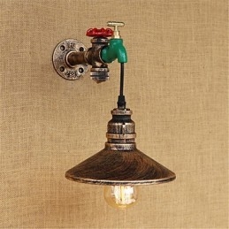 Landlig Retro-Maleri I Ministil Med Omgivende Lys, Vegglampe