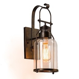 Retro Industriell Loftlykt Med 1 Lys Og Klart Glass