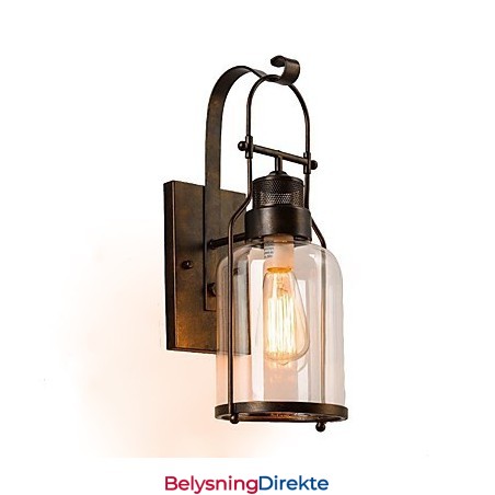 Retro Industriell Loftlykt Med 1 Lys Og Klart Glass