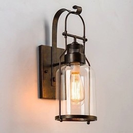 Retro Industriell Loftlykt Med 1 Lys Og Klart Glass