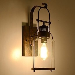 Retro Industriell Loftlykt Med 1 Lys Og Klart Glass