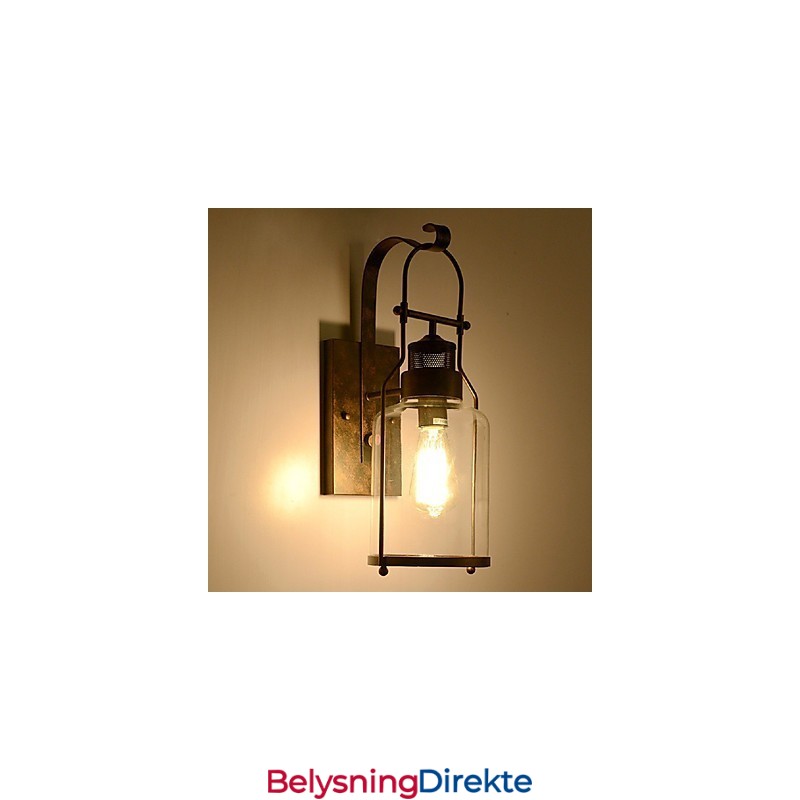 Retro Industriell Loftlykt Med 1 Lys Og Klart Glass