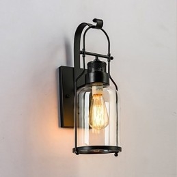 Retro Industriell Loftlykt Med 1 Lys Og Klart Glass
