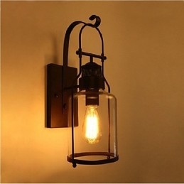 Retro Industriell Loftlykt Med 1 Lys Og Klart Glass