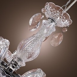 Upligh Krom Taklampe Stearinlys Akryl Armatur Lysekrone Anheng