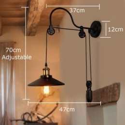 Retro Innfelt Vegglampe Midtgang Bar Kafé Soverom Arbeidsrom Loft Trinse Vegglampe