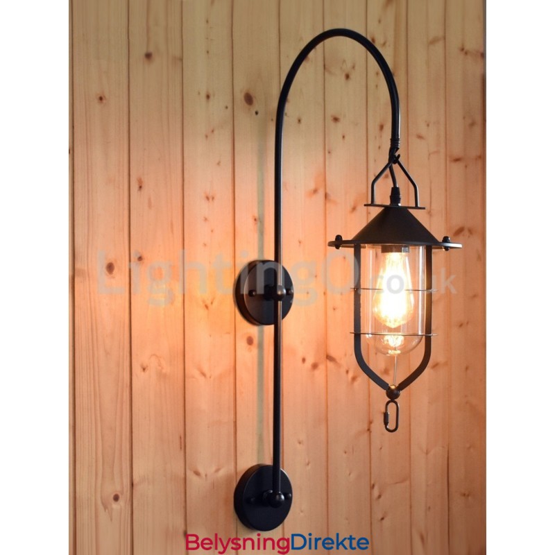 Retro Dock-Vegglampe Svart Wharf-Vegglamper Dock-Vegglampe Restaurant Stue Kafé Bar Klesbutikk