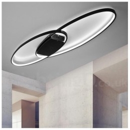Dimmbar Oval Moderne Samtidskunst Taklampe I Aluminium Innfelt Lampe For Stue Soverom Kan Også Brukes Som Vegglampe