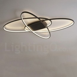 Dimmbar Oval Moderne Samtidskunst Taklampe I Aluminium Innfelt Lampe For Stue Soverom Kan Også Brukes Som Vegglampe
