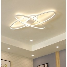 Dimmbar Oval Moderne Samtidskunst Taklampe I Aluminium Innfelt Lampe For Stue Soverom Kan Også Brukes Som Vegglampe