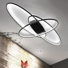 Dimmbar Oval Moderne Samtidskunst Taklampe I Aluminium Innfelt Lampe For Stue Soverom Kan Også Brukes Som Vegglampe