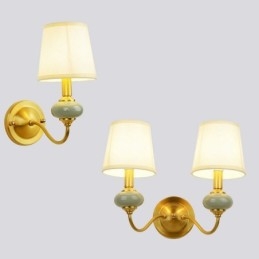 Luksuriøs Rustikk Retro Vintage Messingkeramikk Vegglampe Med Glassskjerm, Spesielt For Hotell, Kontor, Utstillingslokale, Stue, Spisestue