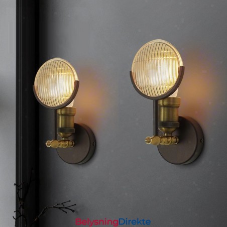 Rustikk Retro Vintage Vegglampe Med 1 Lys Med Glassskjerm, Spesielt For Hotell, Kontor, Utstillingslokale, Stue, Spisestue