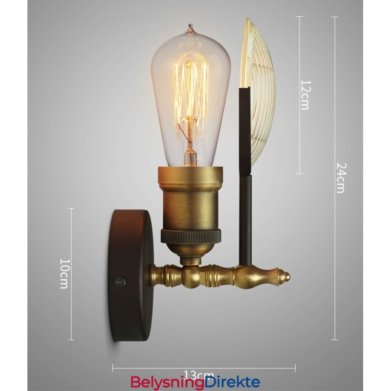 Rustikk Retro Vintage Vegglampe Med 1 Lys Med Glassskjerm, Spesielt For Hotell, Kontor, Utstillingslokale, Stue, Spisestue