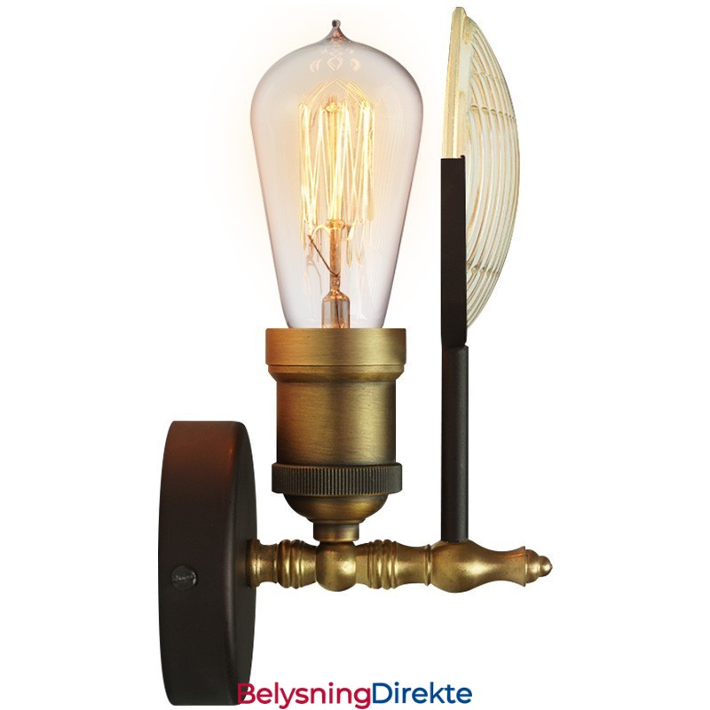 Rustikk Retro Vintage Vegglampe Med 1 Lys Med Glassskjerm, Spesielt For Hotell, Kontor, Utstillingslokale, Stue, Spisestue